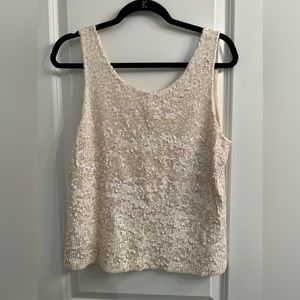 J. Crew Champagne Sequin Tank M